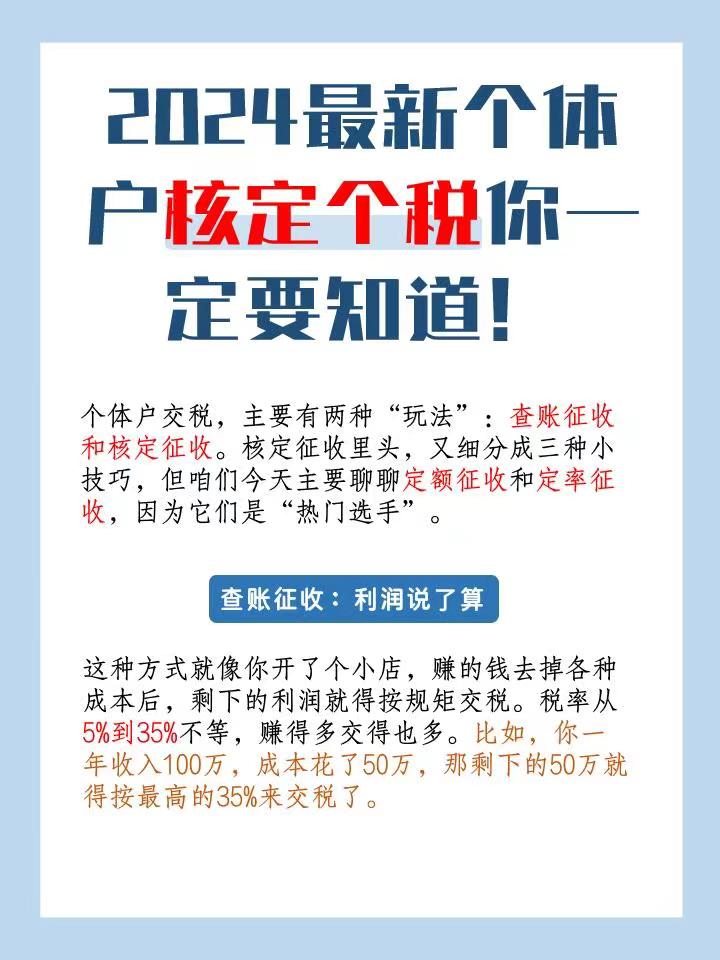 南京2024最新个体户核定个税你一定要知道！